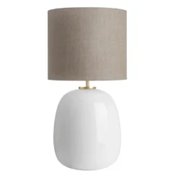 Austra Bordlampe Hvit 30*35 Beige skjerm