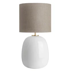 Austra Bordlampe Hvit 30*35 Beige skjerm