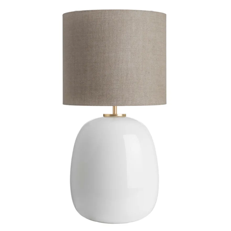 Austra Bordlampe Hvit 30*35 Beige skjerm