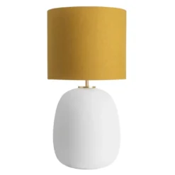 Austra Bordlampe Hvit, 30*35 Gul skjerm