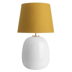 Austra Bordlampe Hvit 40*30*38 Gul skjerm