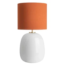 Austra Bordlampe Hvit 35*30 Orange skjerm