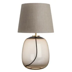 AUSTRA BORDLAMPE KAKAO M. MESSING ARMATUR, BEIGE 40*30*38 SKJERM