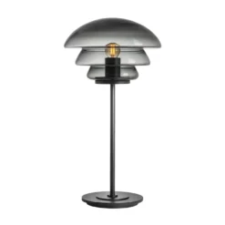 BORDLAMPE 4006 RØKGRÅ MED SORT METALLFOT