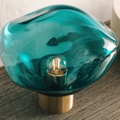CRYSTAL STONE BORDLAMPE BLÅGRØNN
