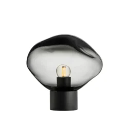 CRYSTAL STONE BORDLAMPE LYS RØKGRÅ