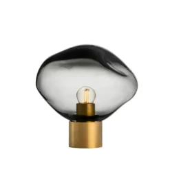 CRYSTAL STONE BORDLAMPE LYS RØKGRÅ