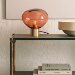 CRYSTAL STONE BORDLAMPE MORGENRØD
