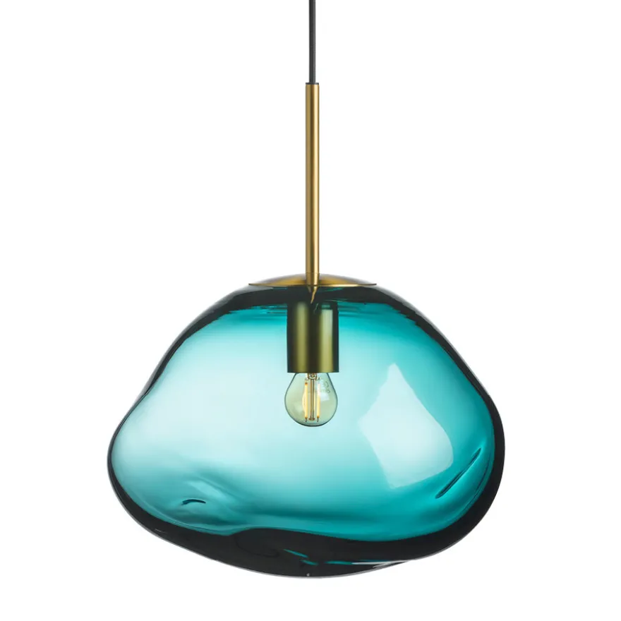 CRYSTAL STONE PENDELLAMPE BLÅGRØNN