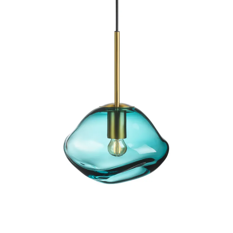 CRYSTAL STONE PENDELLAMPE BLÅGRØNN