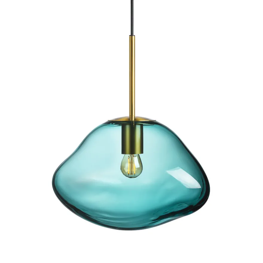 CRYSTAL STONE PENDELLAMPE BLÅGRØNN