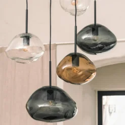 CRYSTAL STONE PENDELLAMPE KLAR SODA
