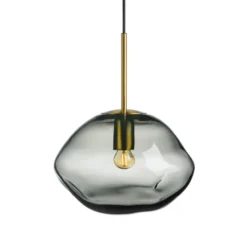 CRYSTAL STONE PENDELLAMPE LYS RØKGRÅ