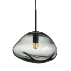 CRYSTAL STONE PENDELLAMPE LYS RØKGRÅ