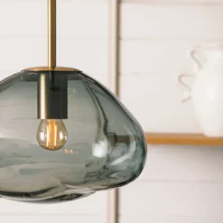 CRYSTAL STONE PENDELLAMPE LYS RØKGRÅ