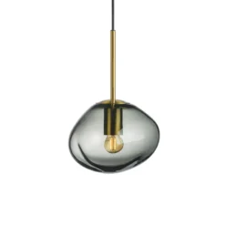 CRYSTAL STONE PENDELLAMPE LYS RØKGRÅ