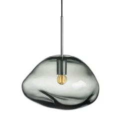 CRYSTAL STONE PENDELLAMPE LYS RØKGRÅ
