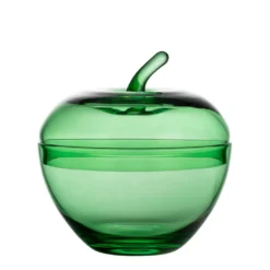 GLASSEPLE M/LOKK GRØNN 13,5 X 12,3 CM