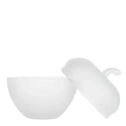 GLASSEPLE M/LOKK HVIT FROSTET 13,5 X 12,3 CM