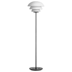 GULVLAMPE 4006 HVIT MATT MED SORT METALLFOT