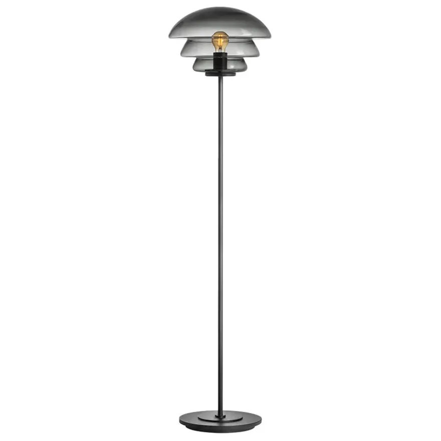 GULVLAMPE 4006 RØKGRÅ MED SORT METALLFOT