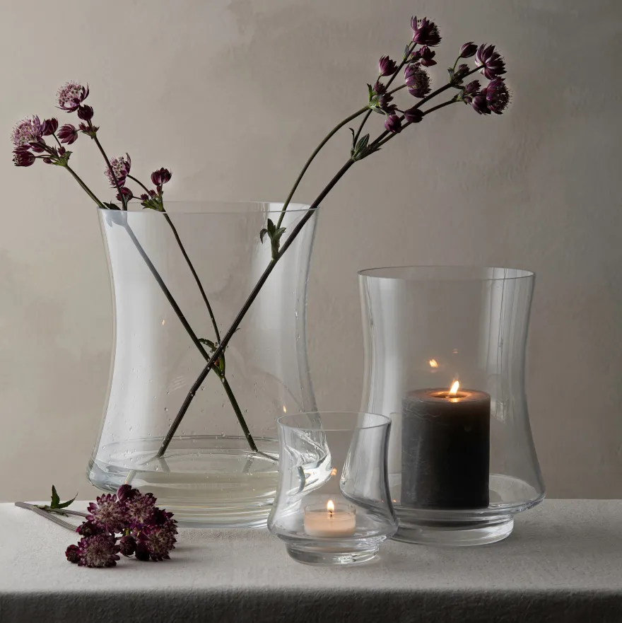 HANABI STORMLYKT/VASE 20,5 CM KLAR