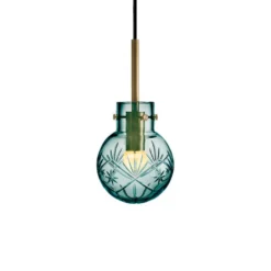 KRYSTALLKULE TAKLAMPE FINN BLÅGRØNN 120MM