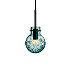 KRYSTALLKULE TAKLAMPE FINN BLÅGRØNN 120MM