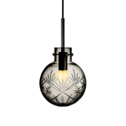 KRYSTALLKULE TAKLAMPE FINN RØKGRÅ 160MM