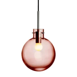 KRYSTALLKULE TAKLAMPE GLATT MORGENRØD 200MM
