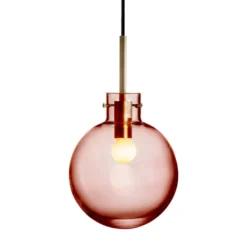 KRYSTALLKULE TAKLAMPE GLATT MORGENRØD 200MM