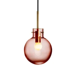 KRYSTALLKULE TAKLAMPE GLATT MORGENRØD 160MM
