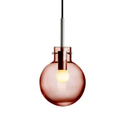 KRYSTALLKULE TAKLAMPE GLATT MORGENRØD 160MM