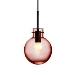 KRYSTALLKULE TAKLAMPE GLATT MORGENRØD 160MM