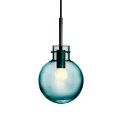 KRYSTALLKULE TAKLAMPE GLATT BLÅGRØNN 160MM