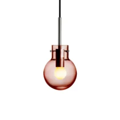 KRYSTALLKULE TAKLAMPE GLATT MORGENRØD 120MM