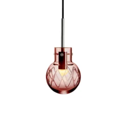 KRYSTALLKULE TAKLAMPE KRYSS MORGENRØD 120MM