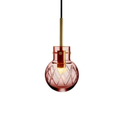 KRYSTALLKULE TAKLAMPE KRYSS MORGENRØD 120MM