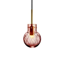 KRYSTALLKULE TAKLAMPE KRYSS MORGENRØD 120MM