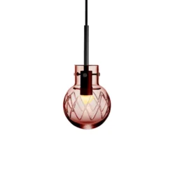 KRYSTALLKULE TAKLAMPE KRYSS MORGENRØD 120MM