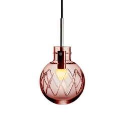 KRYSTALLKULE TAKLAMPE KRYSS MORGENRØD 160MM