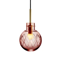 KRYSTALLKULE TAKLAMPE KRYSS MORGENRØD 160MM