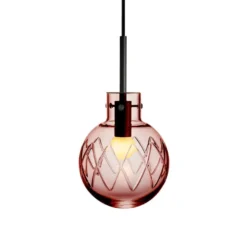 KRYSTALLKULE TAKLAMPE KRYSS MORGENRØD 160MM