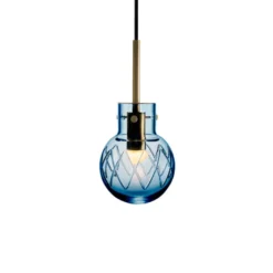 KRYSTALLKULE TAKLAMPE KRYSS STÅLBLÅ 120MM