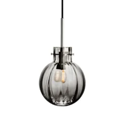KRYSTALLKULE TAKLAMPE OPTIKK RØKGRÅ 160MM