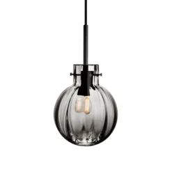 KRYSTALLKULE TAKLAMPE OPTIKK RØKGRÅ 160MM