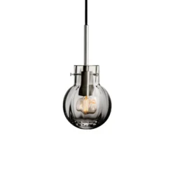 KRYSTALLKULE TAKLAMPE OPTIKK RØKGRÅ 120MM
