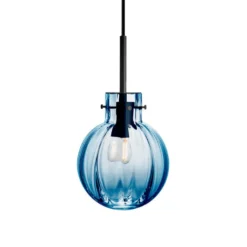 KRYSTALLKULE TAKLAMPE OPTIKK STÅLBLÅ 160MM