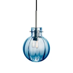 KRYSTALLKULE TAKLAMPE OPTIKK STÅLBLÅ 160MM