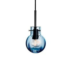 KRYSTALLKULE TAKLAMPE OPTIKK STÅLBLÅ 120MM
